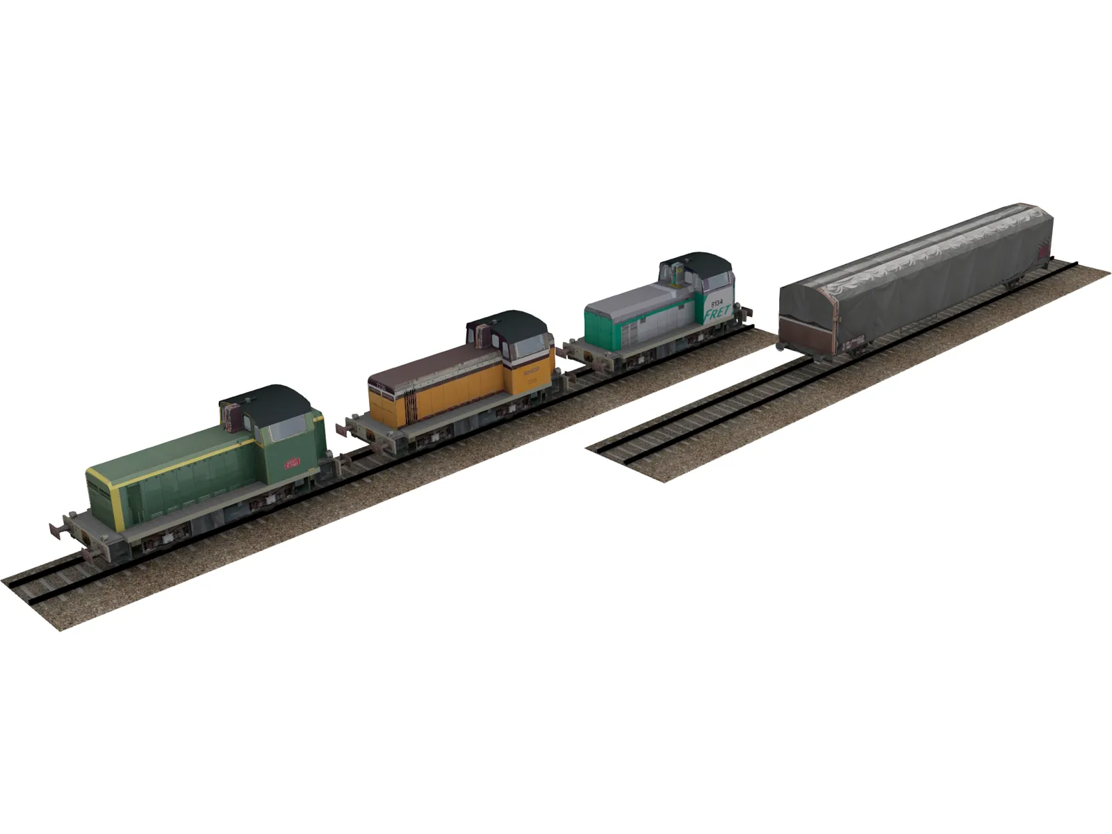 Trains Collection 3D Model main preview