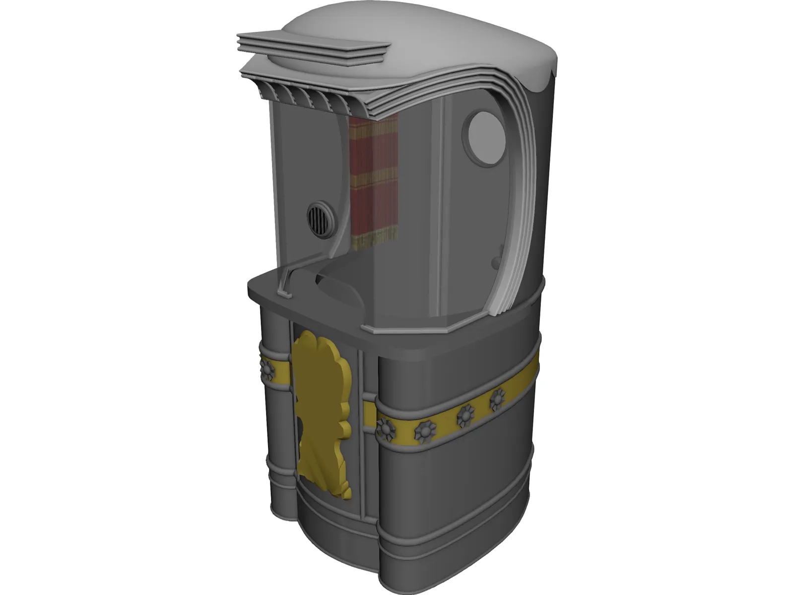 Art Deco Movie Theater Ticket Booth 3D Model main preview