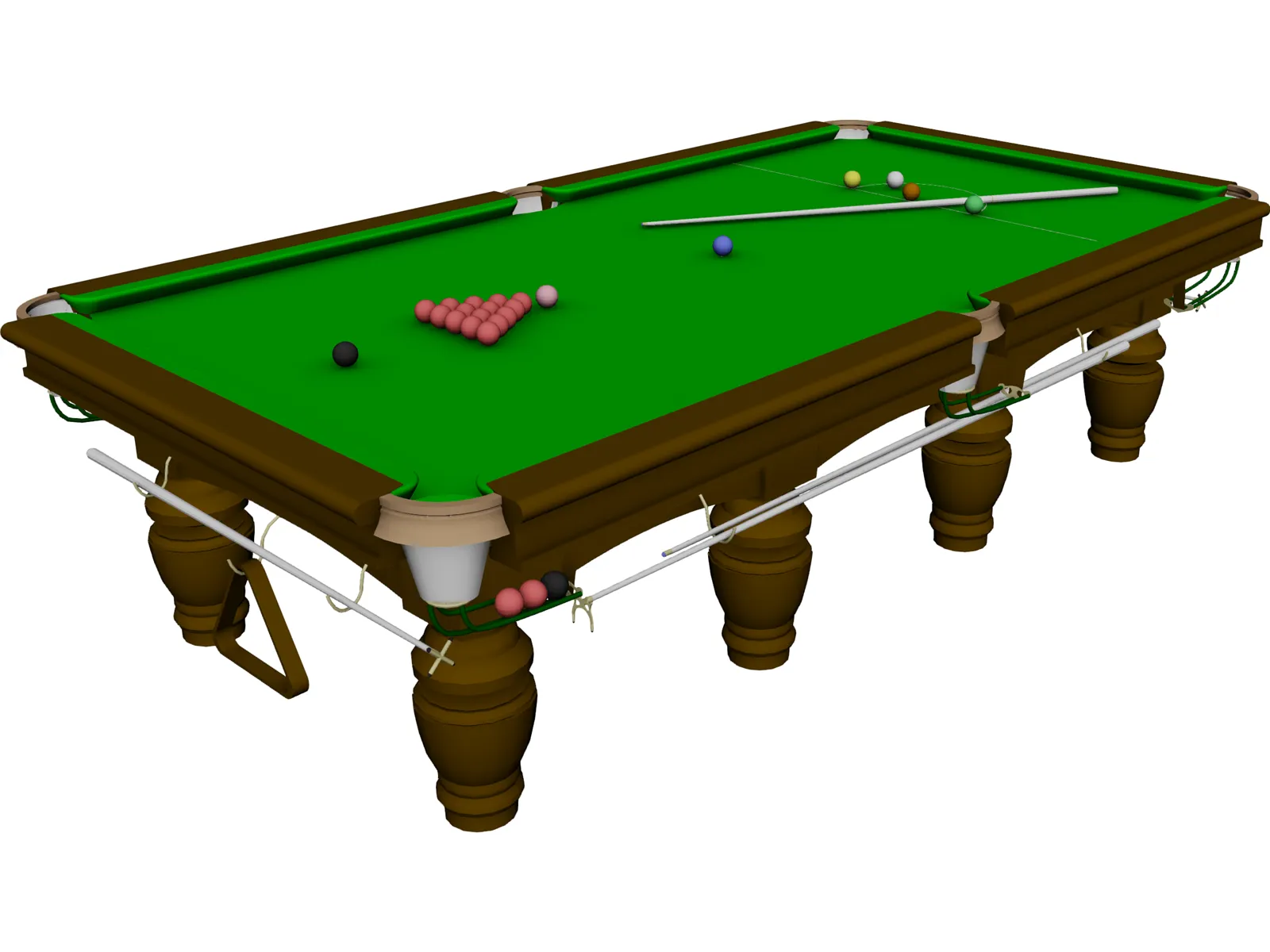 Pool Table 3D Model main preview