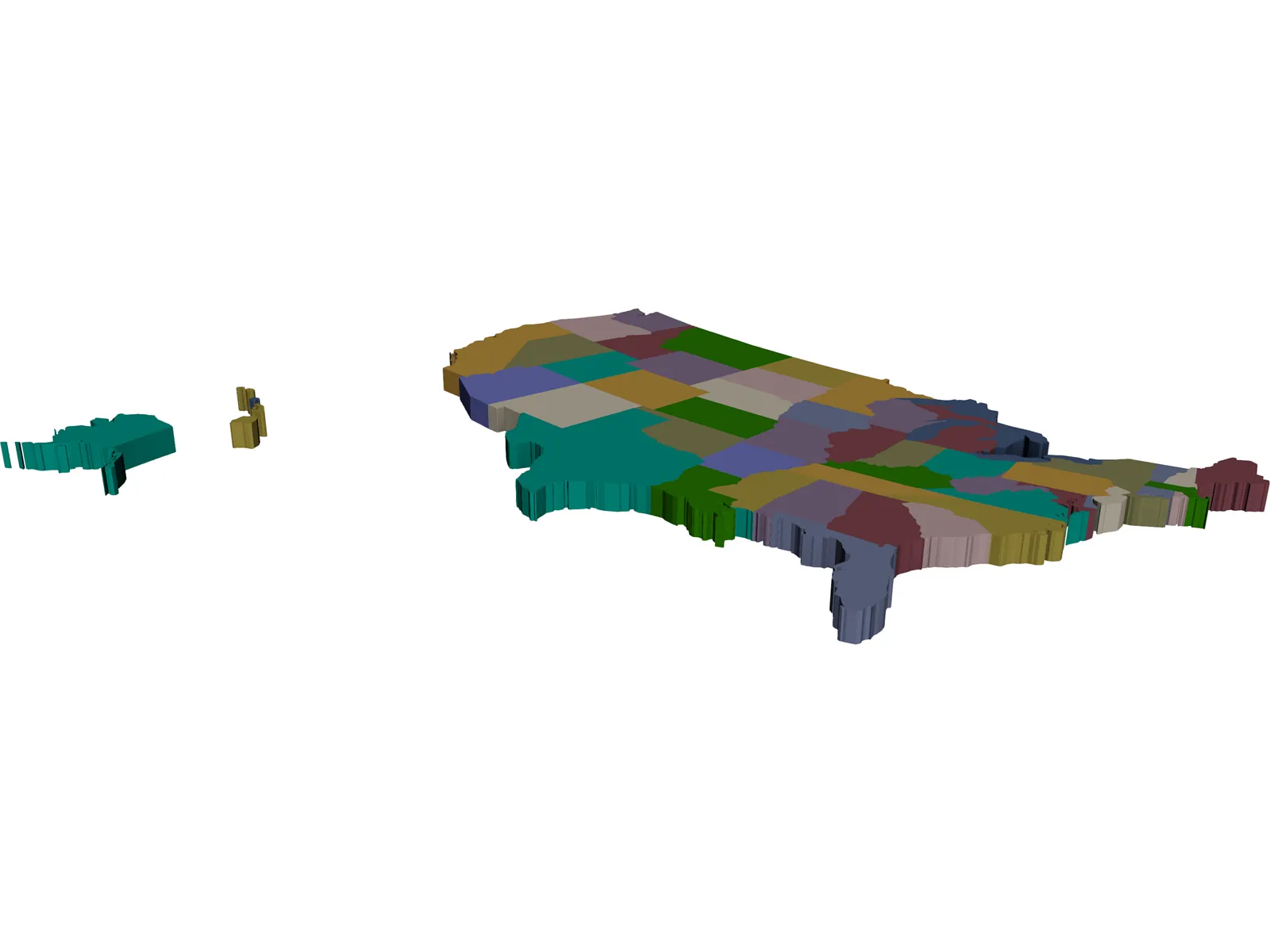 United States Map 3D Model main preview