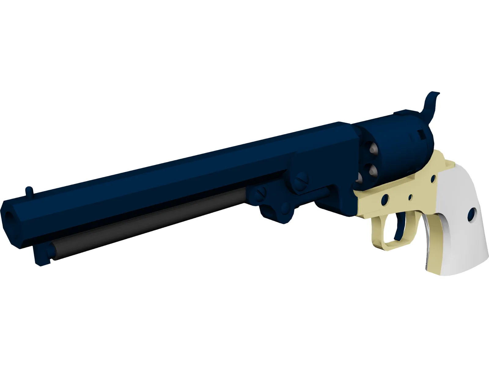 Colt Army Revolver 3D Model main preview