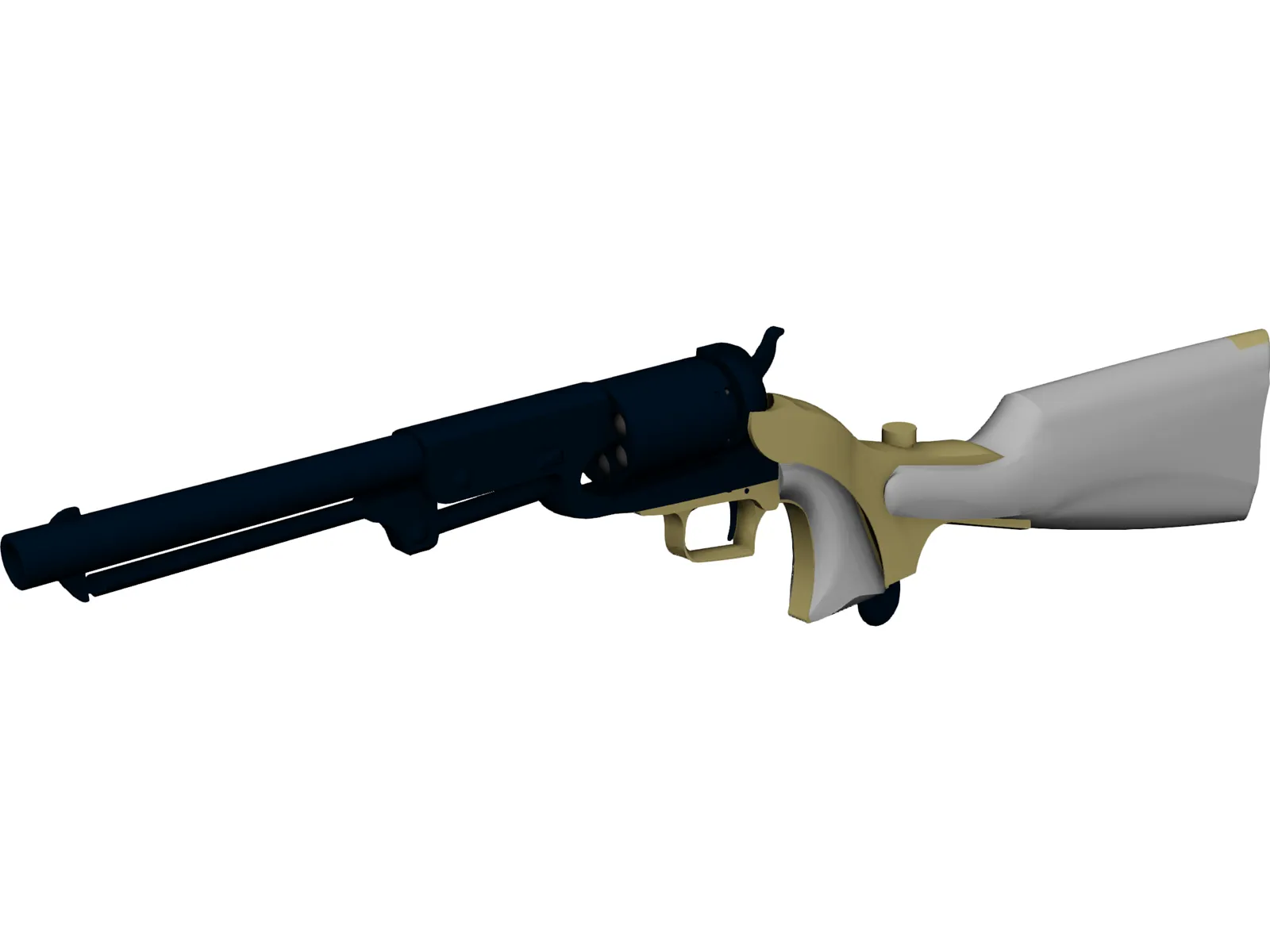 Colt 1847 Dragoon with Stock 3D Model main preview
