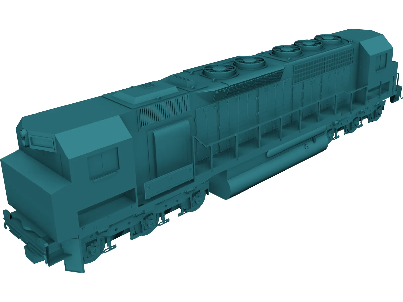 Two Ended Train 3D Model main preview