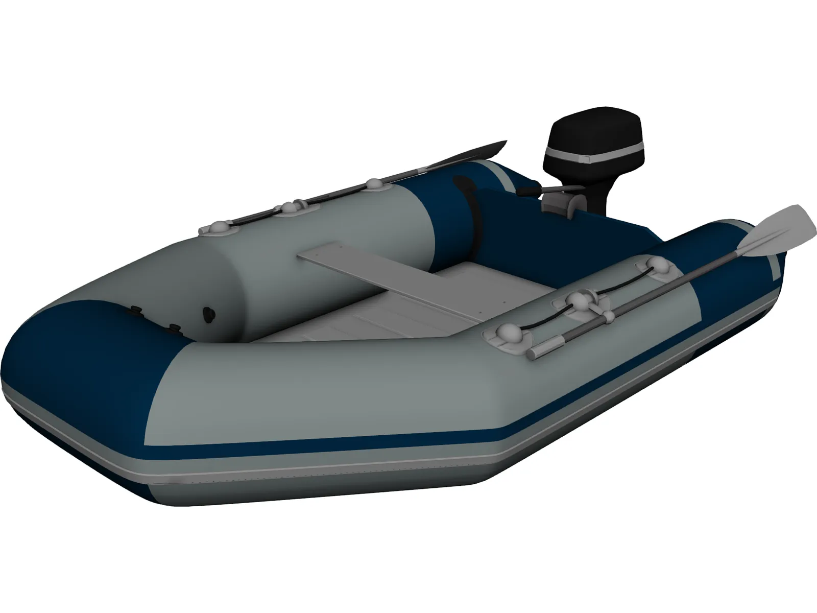 Zodimo Zodiac Boat with Outboard Motor 3D Model main preview