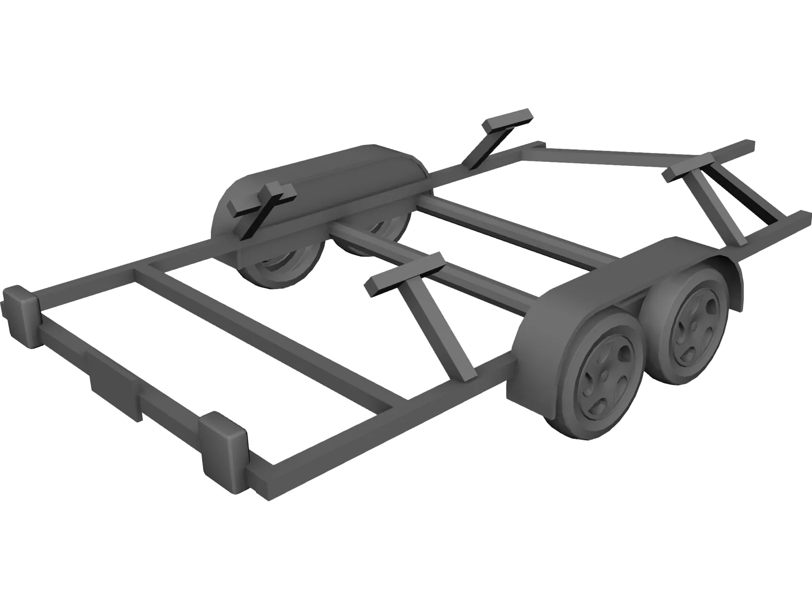 Boat Trailer 3D Model main preview