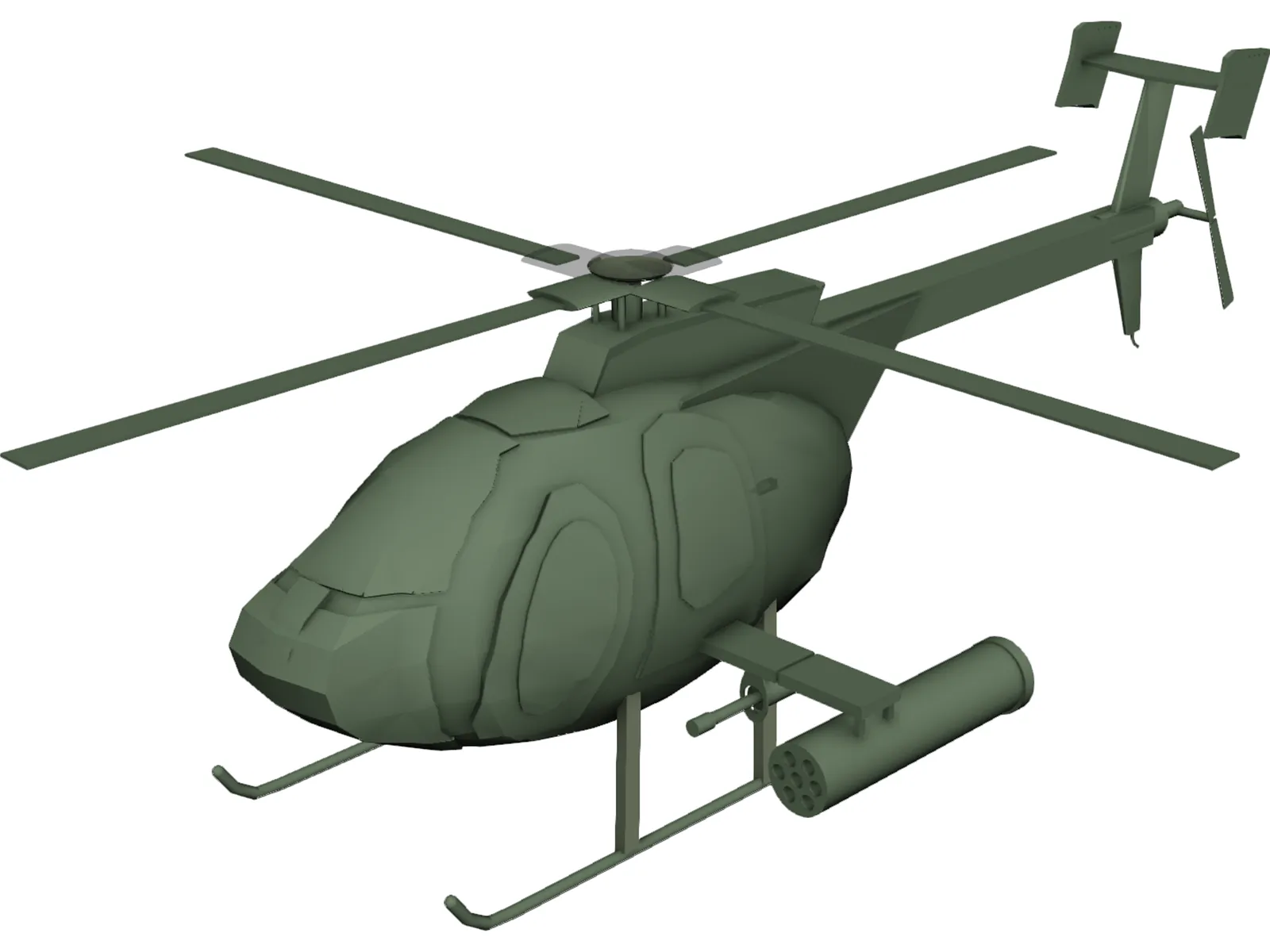 Hughes OH-6 Little Bird 3D Model main preview