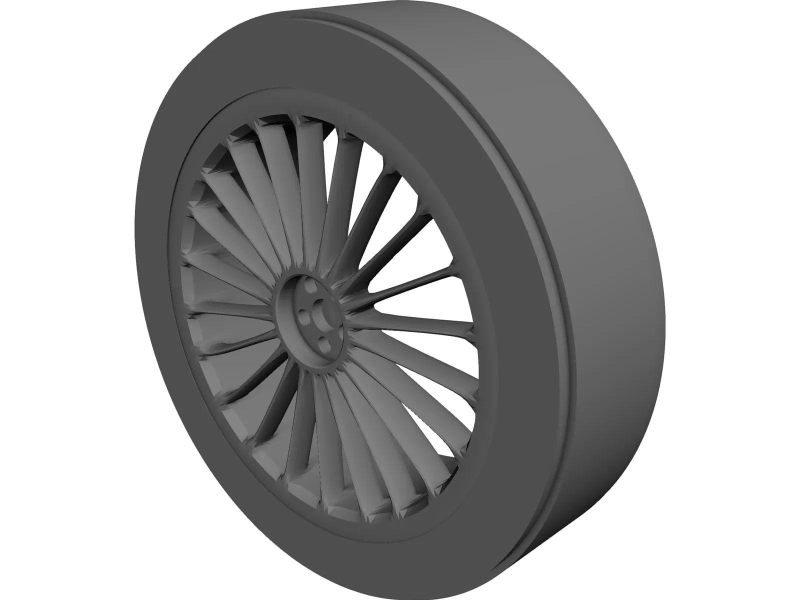 Wheel Rim Metal 3D Model main preview