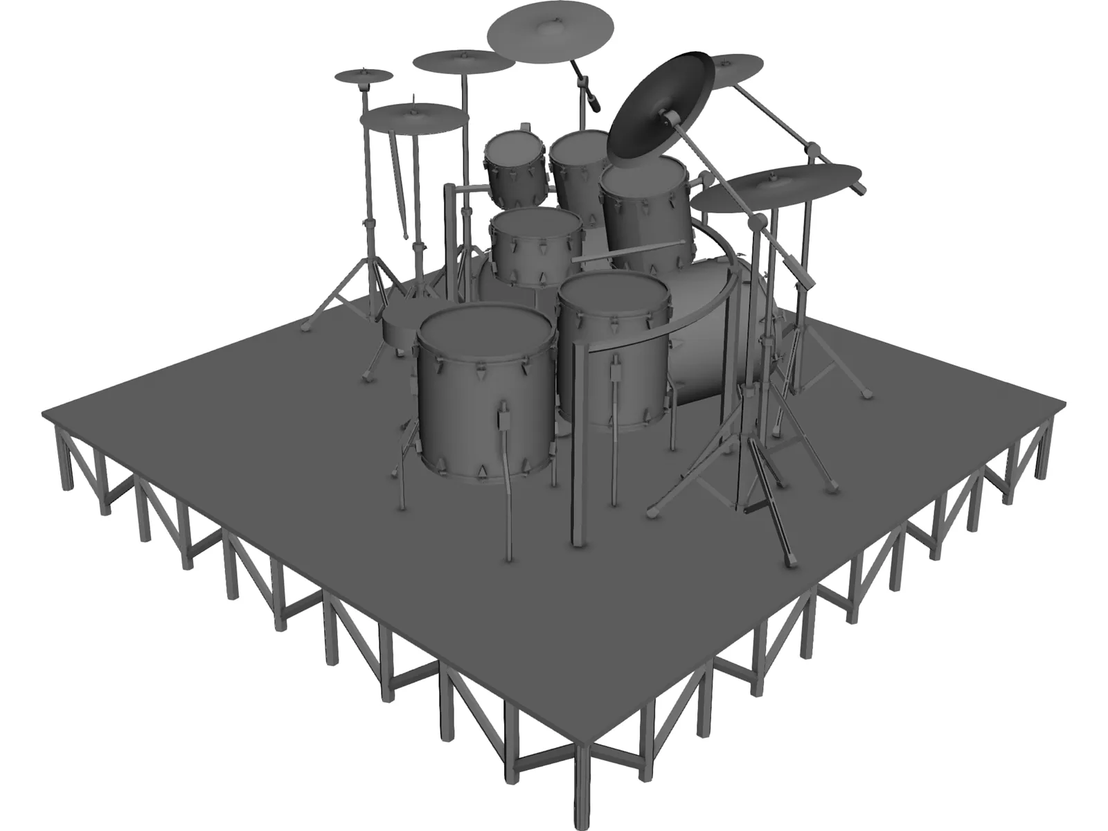 Drum Kit Big 3D Model main preview