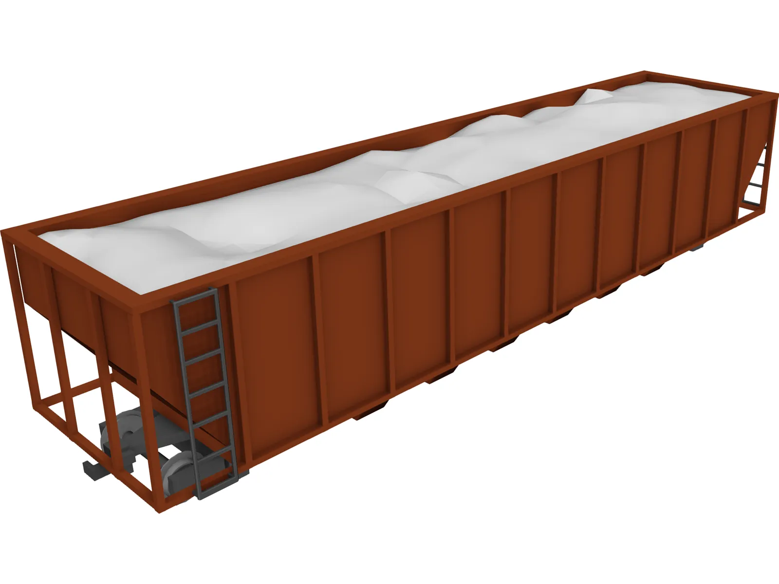 Railroad Coal Car 3D Model main preview