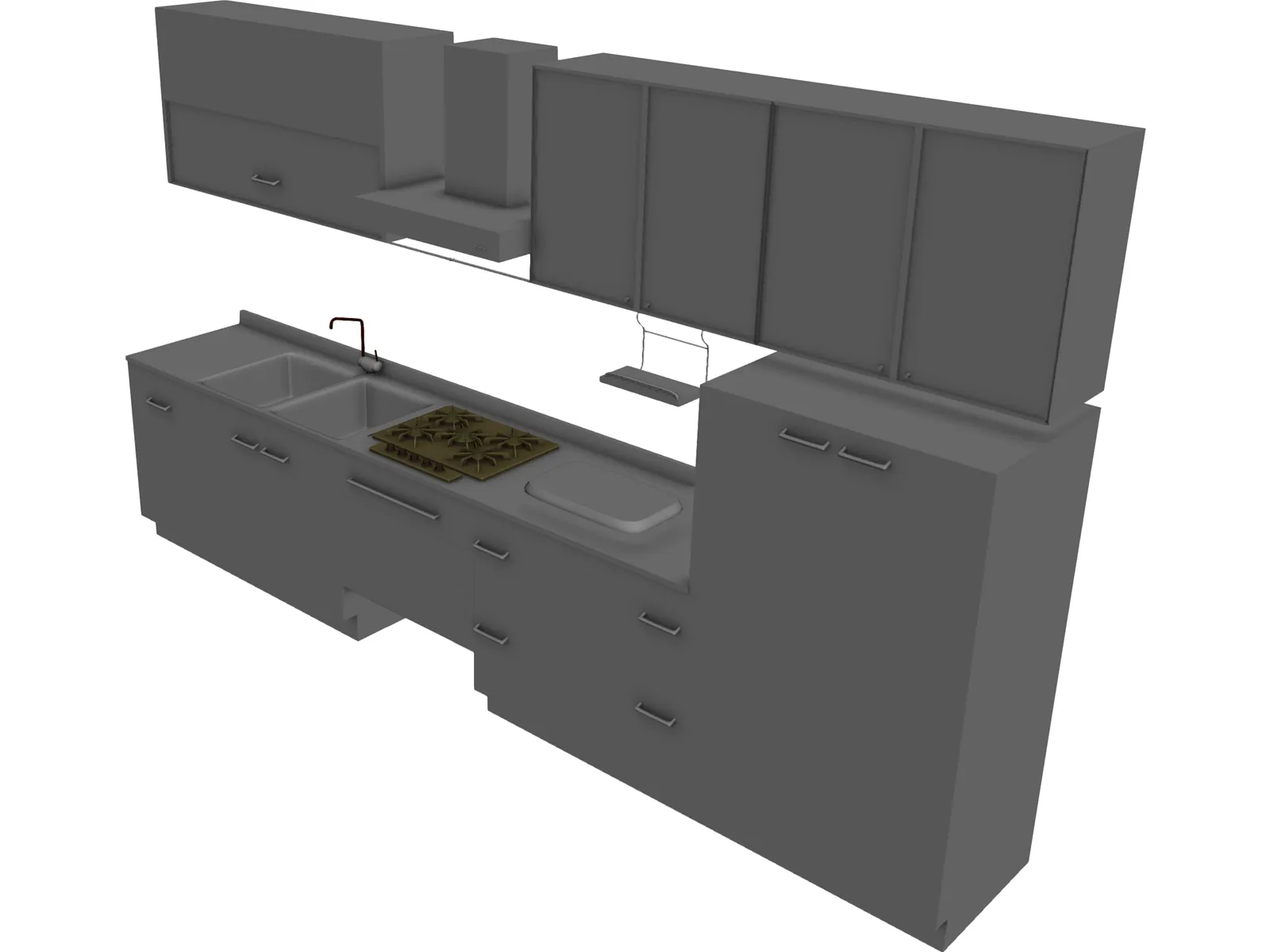 Kitchen Dada Amarena 3D Model main preview