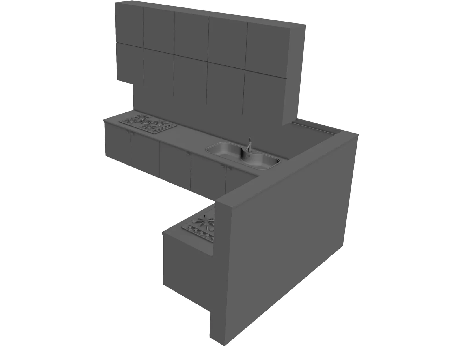 Kitchen Dada Nuvola 3D Model main preview