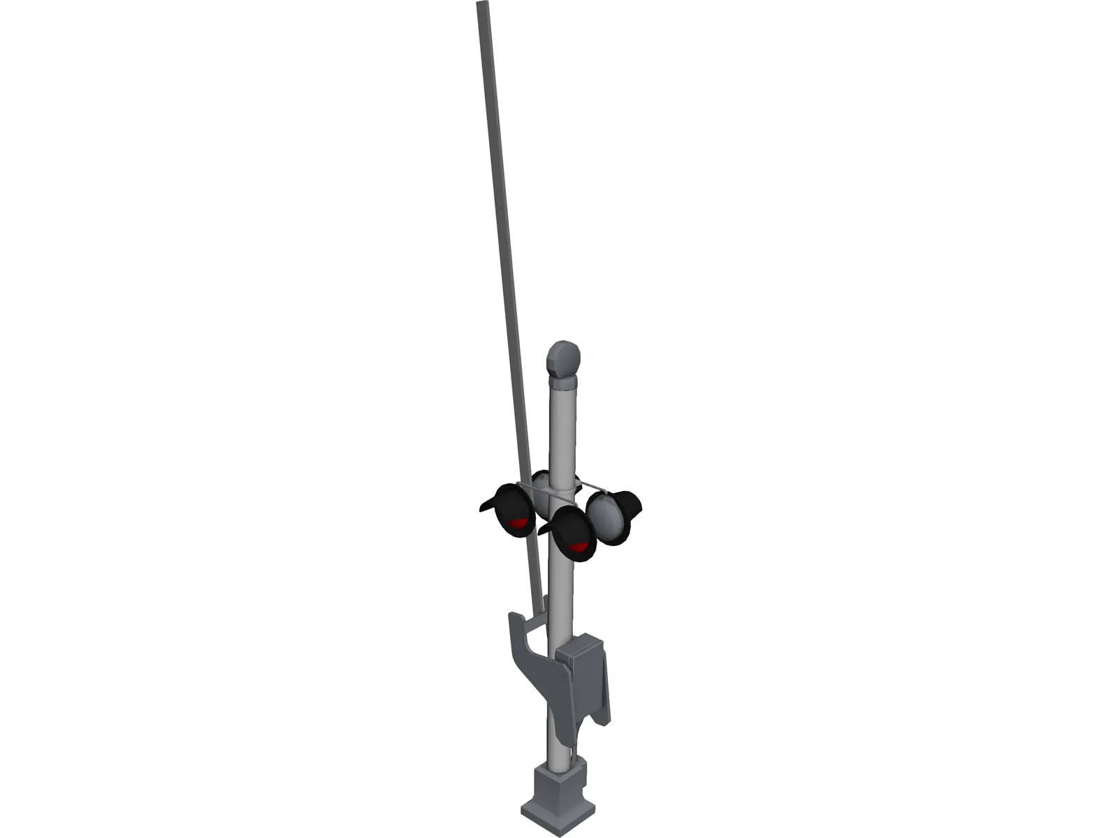 Railroad Crossing Signal 3D Model main preview