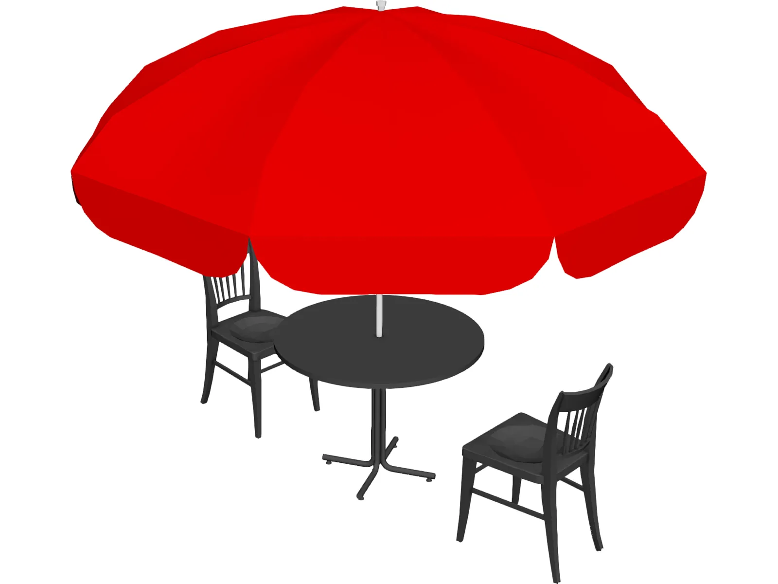 Cafe Table Set 3D Model main preview