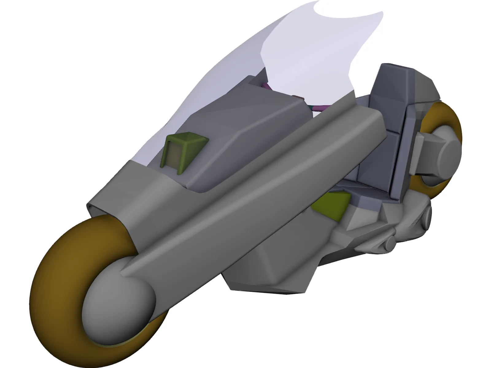 Futuristic Motorcycle 3D Model main preview