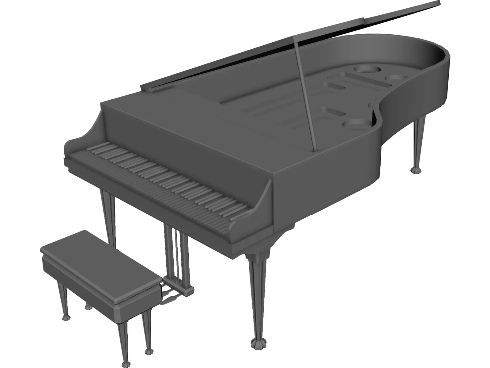 Classic Piano 3D Model main preview