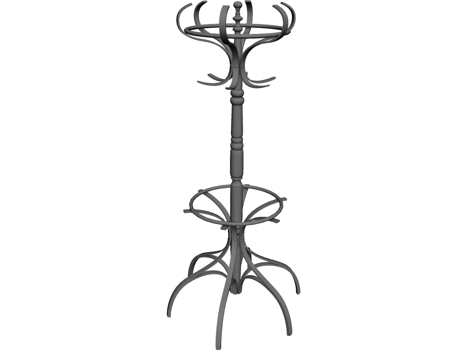 Coat Rack 3D Model main preview