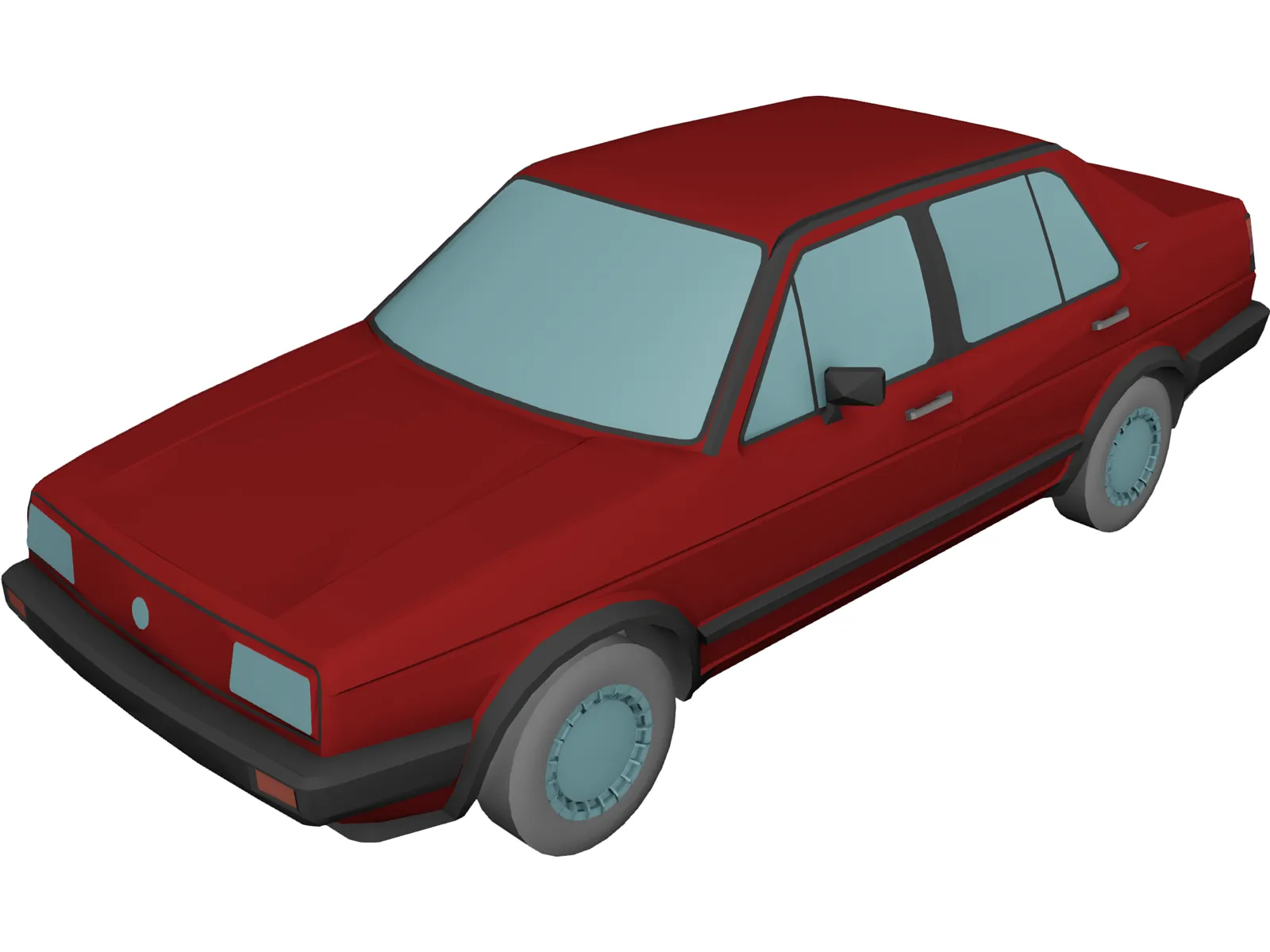 Volkswagen Jetta (1987) [+Interior] 3D Model main preview