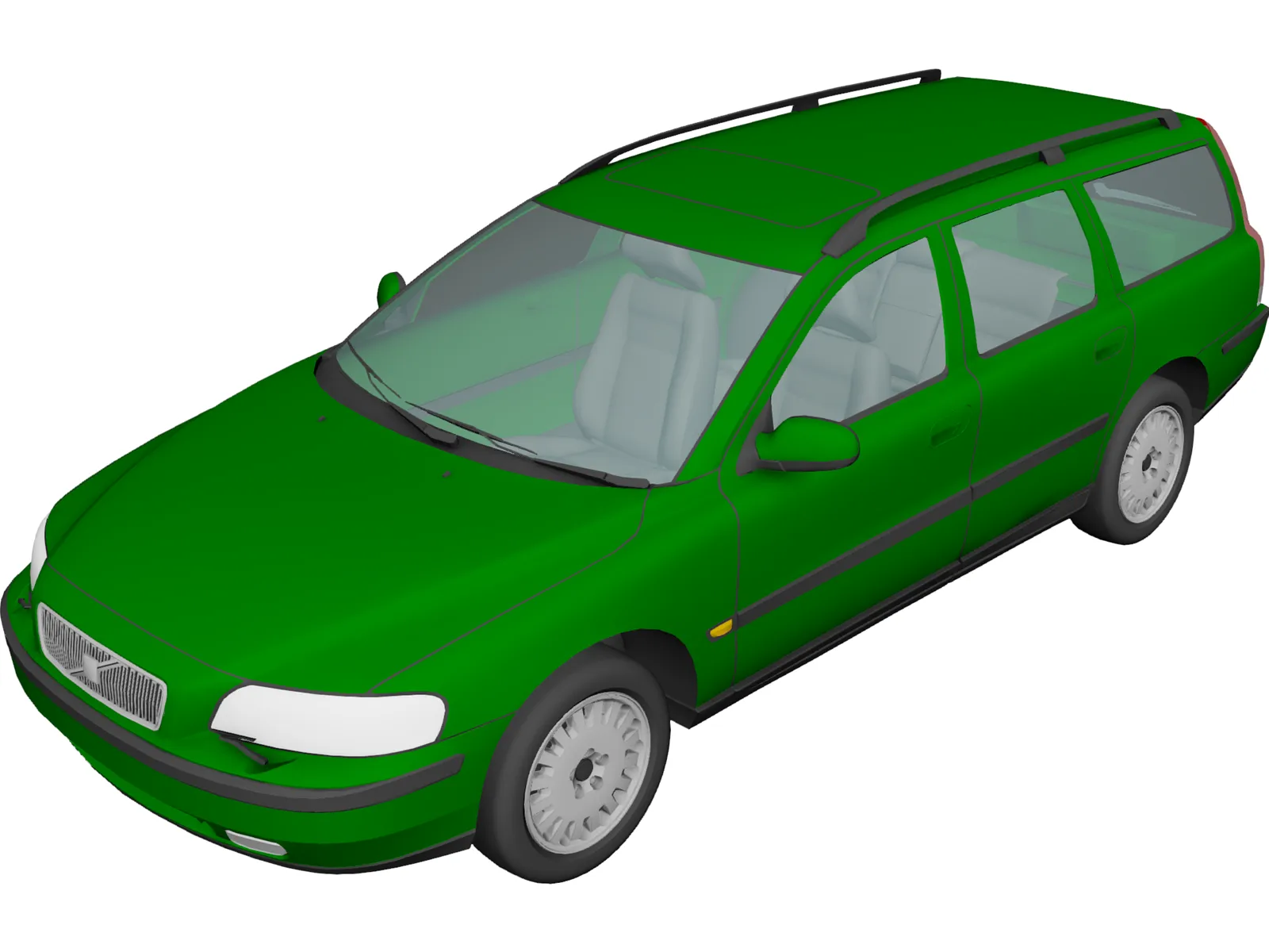 Volvo V70 (2001) 3D Model main preview