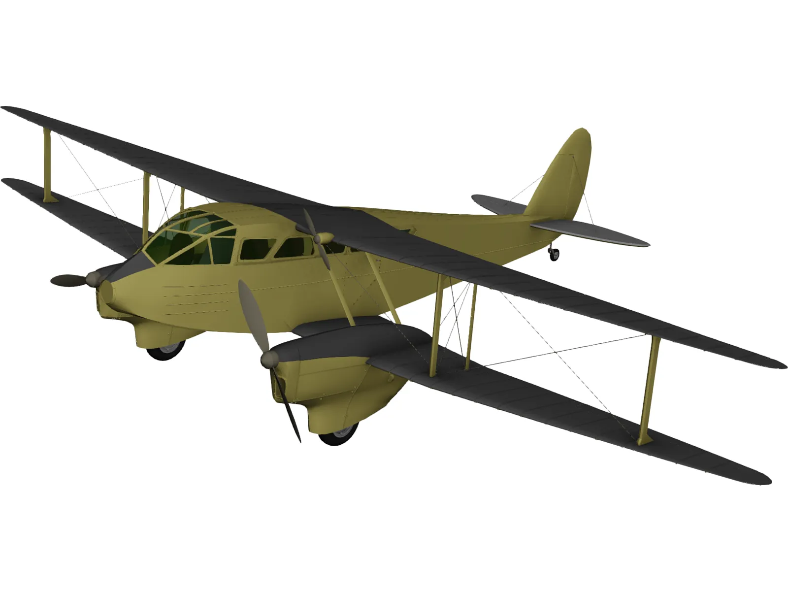 de Havilland D.H.89 Dragon Rapide 3D Model main preview