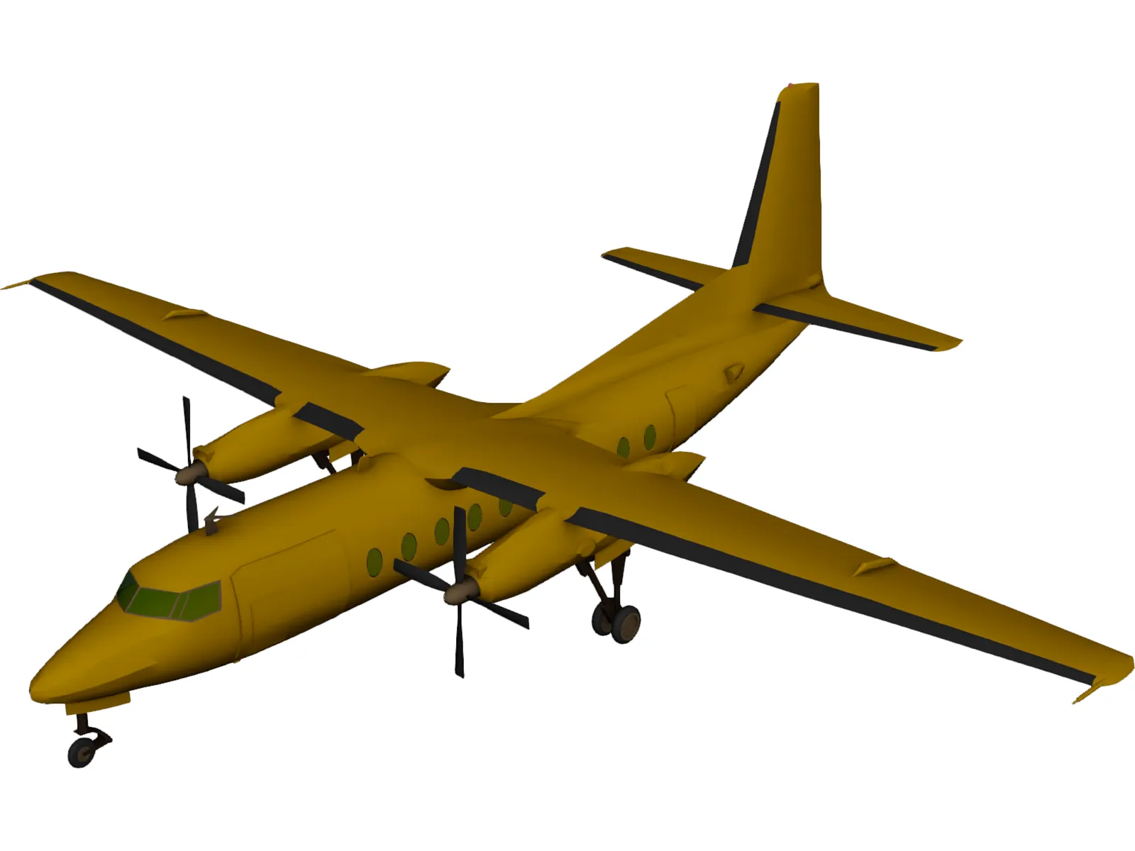 Fokker F27 Friendship 3D Model main preview