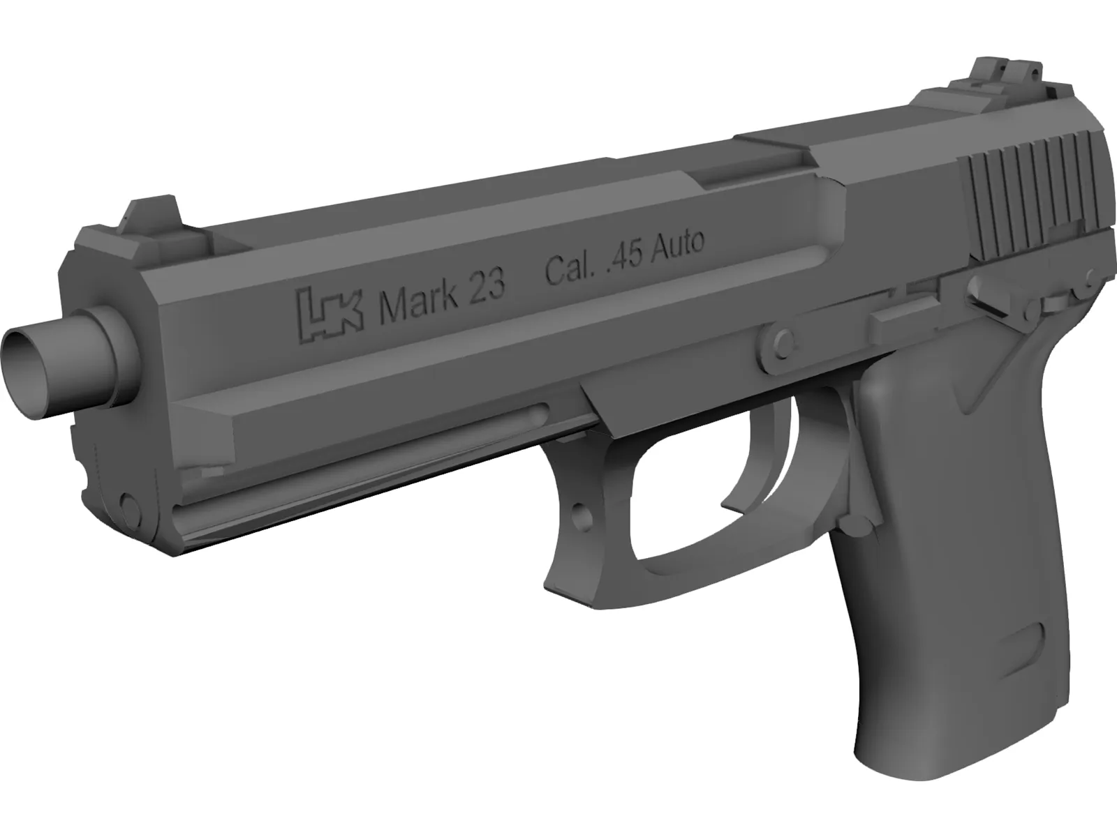 Heckler Koch Mk 23 Socom 3D Model main preview