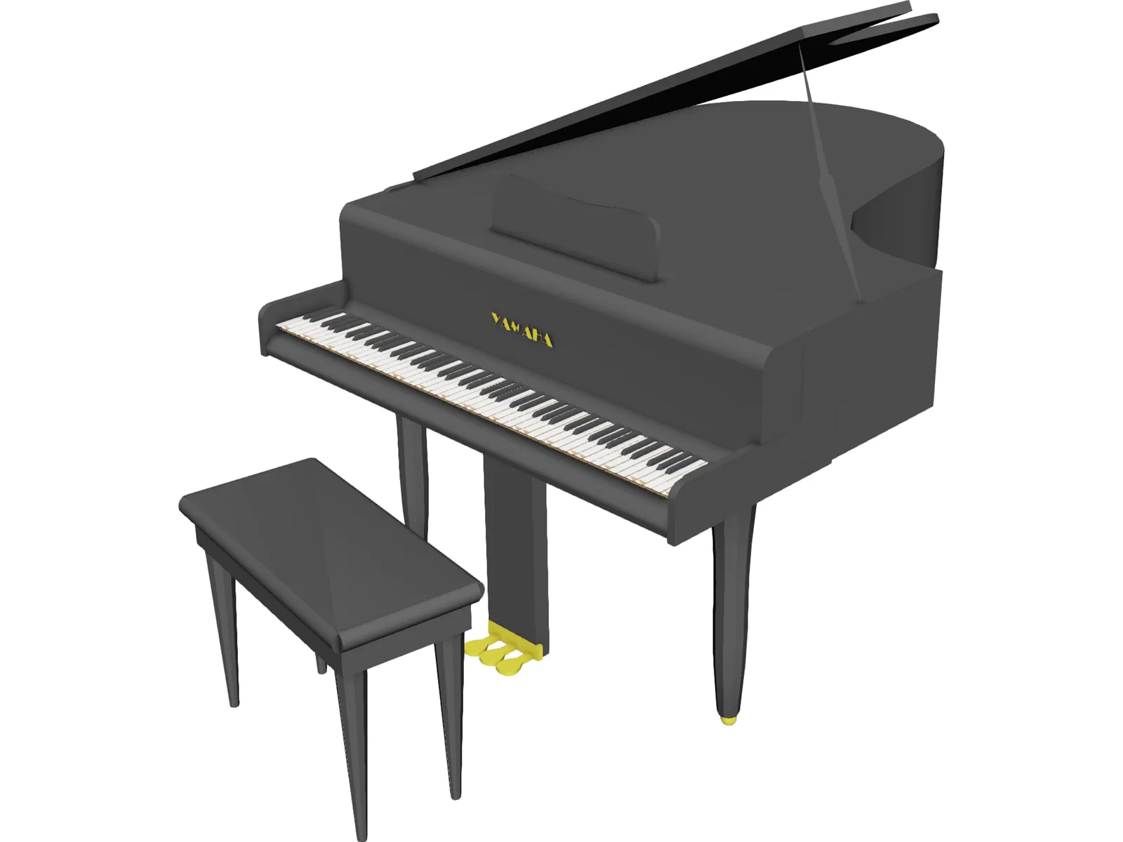 Piano Yamaha 3D Model main preview