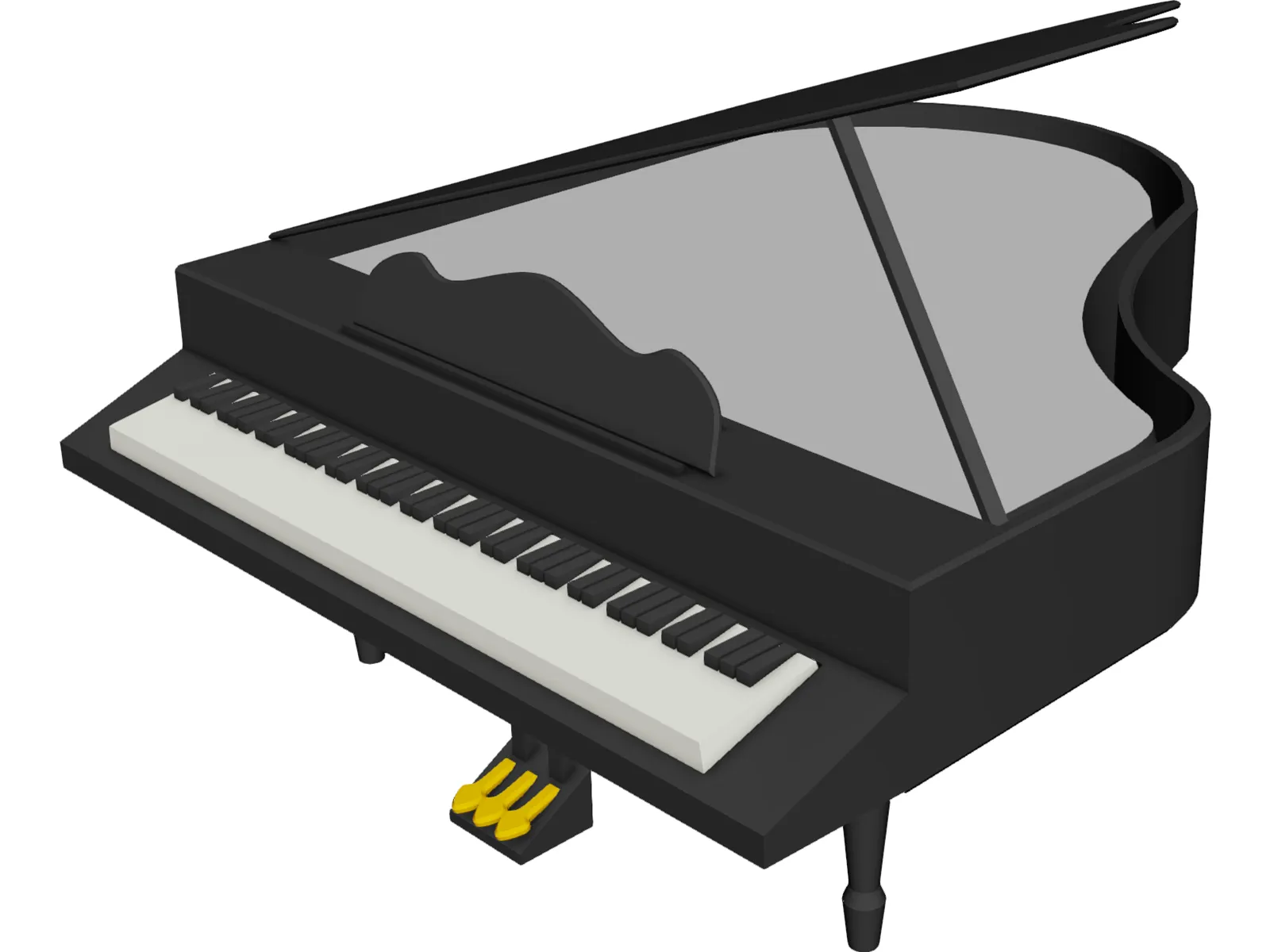 Grand Piano 3D Model main preview