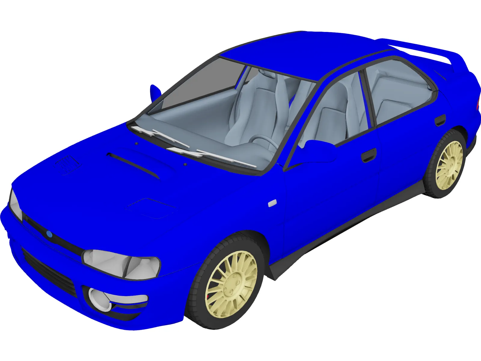 Subaru Impreza WRX GT Turbo (1998) 3D Model main preview