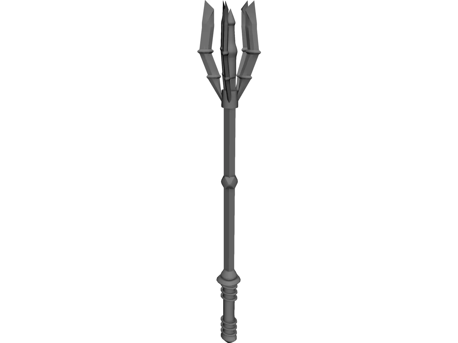 Wicked Bladed Mace 3D Model main preview