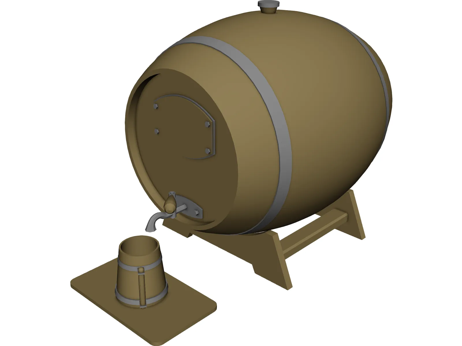 Beer Barrel Dispencer 3D Model main preview