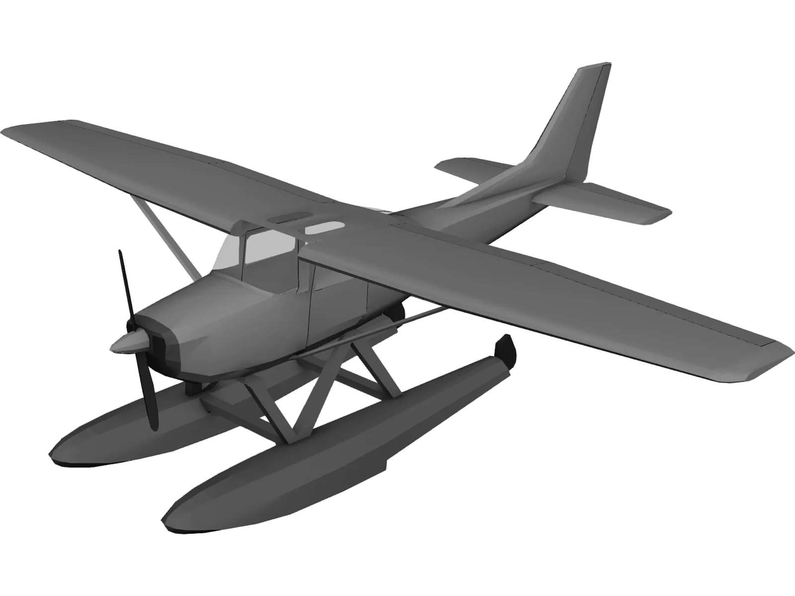 Cessna 172 Sea Plane 3D Model main preview