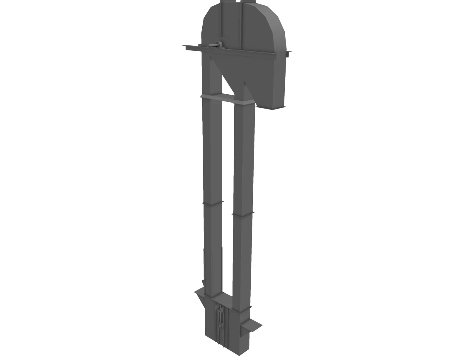 36 Inch Pulley Elevator Leg with Boot and Head 3D Model main preview