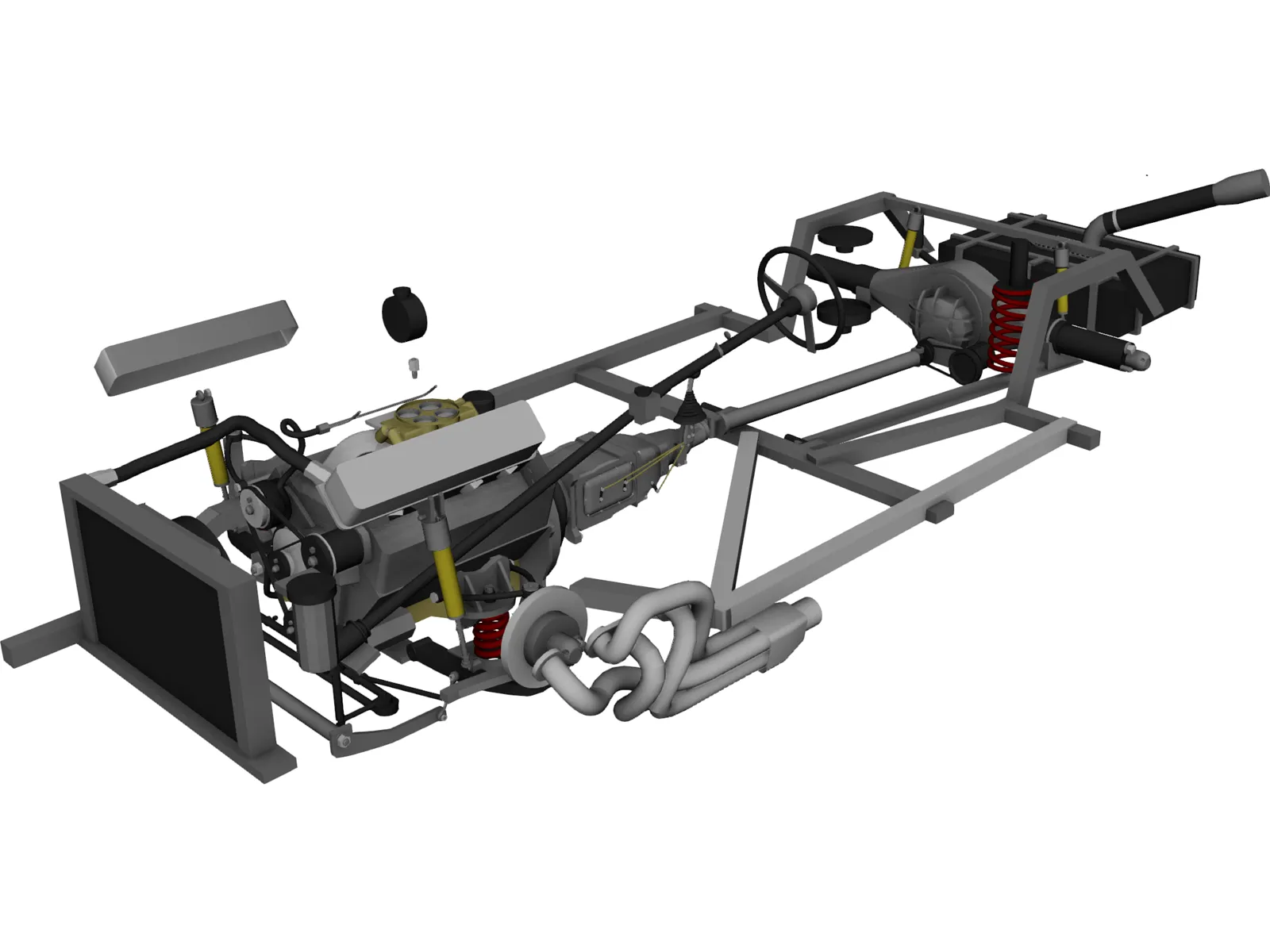 Chassis [+V8 Engine] 3D Model main preview