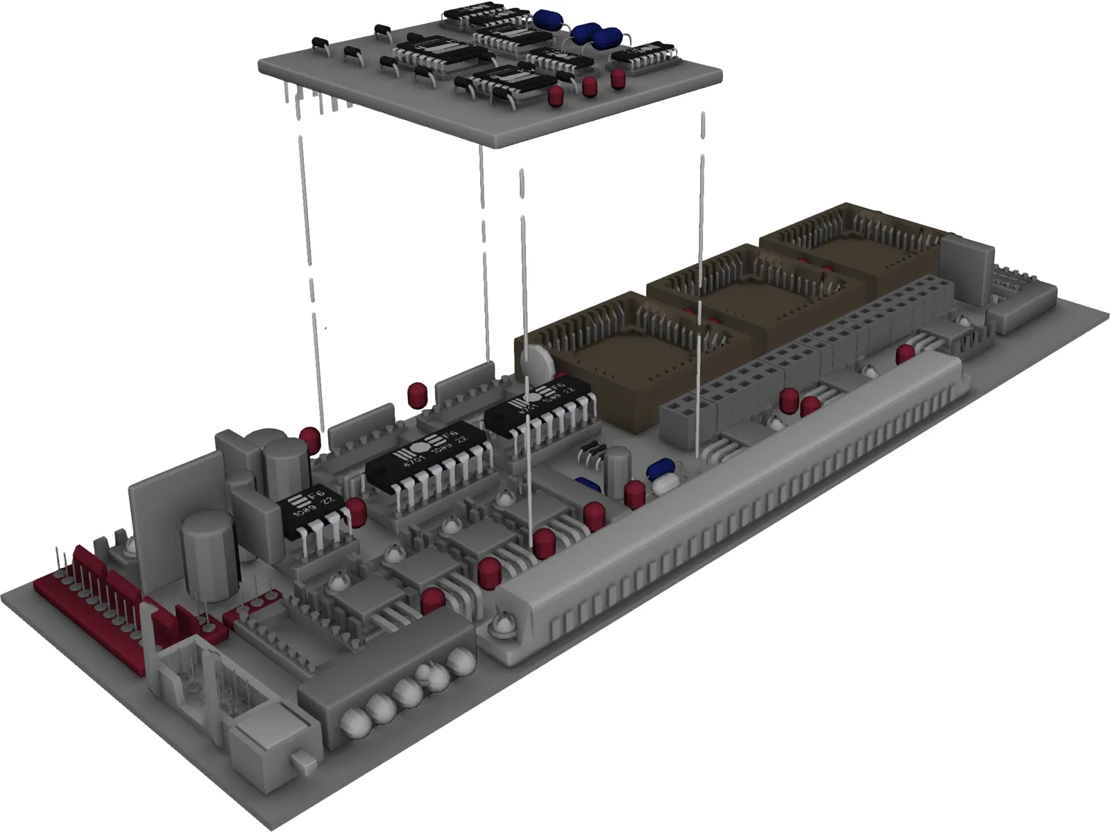 Computer Card 3D Model main preview