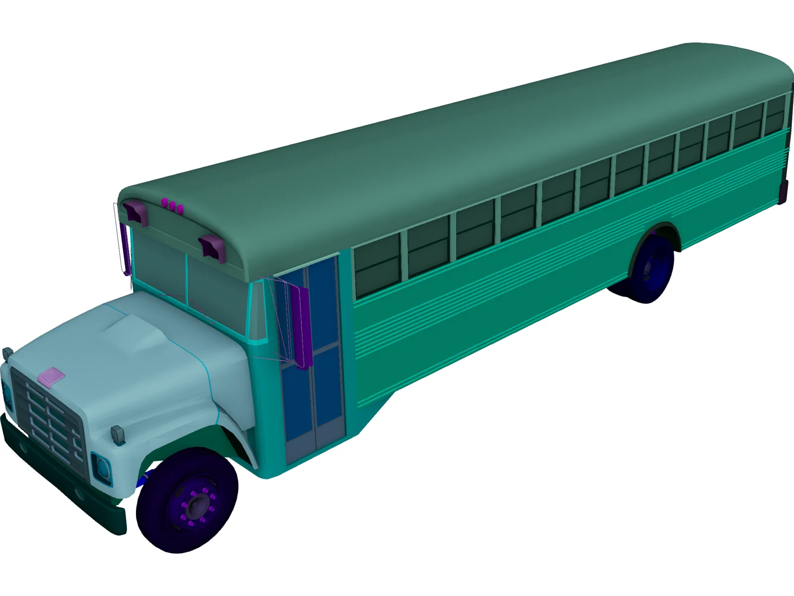 School Bus 3D Model main preview