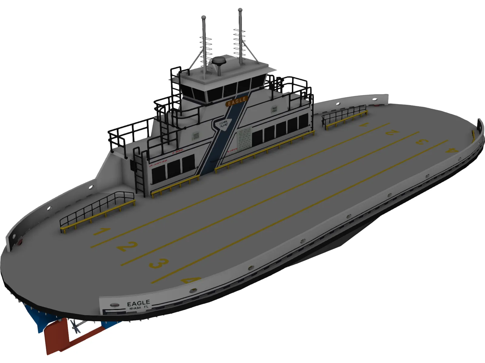 Ferry Boat 3D Model main preview