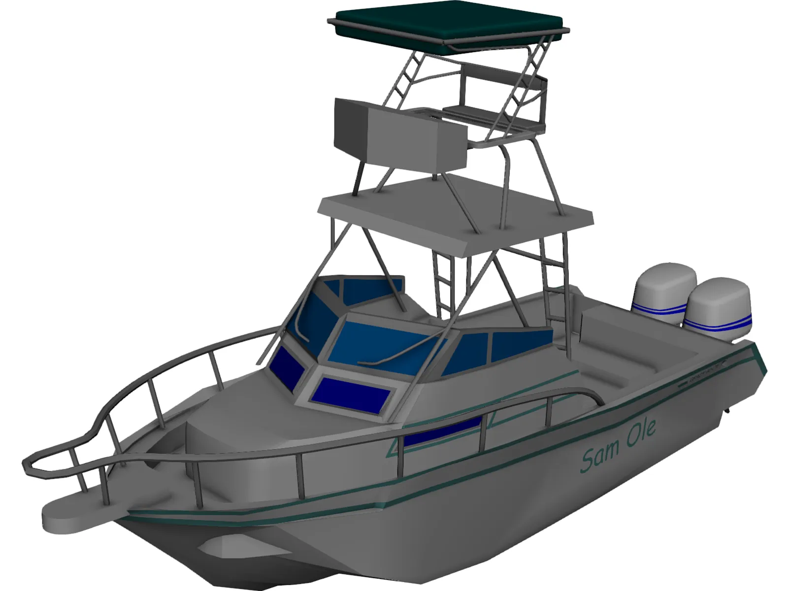 Grady White Boat 3D Model main preview