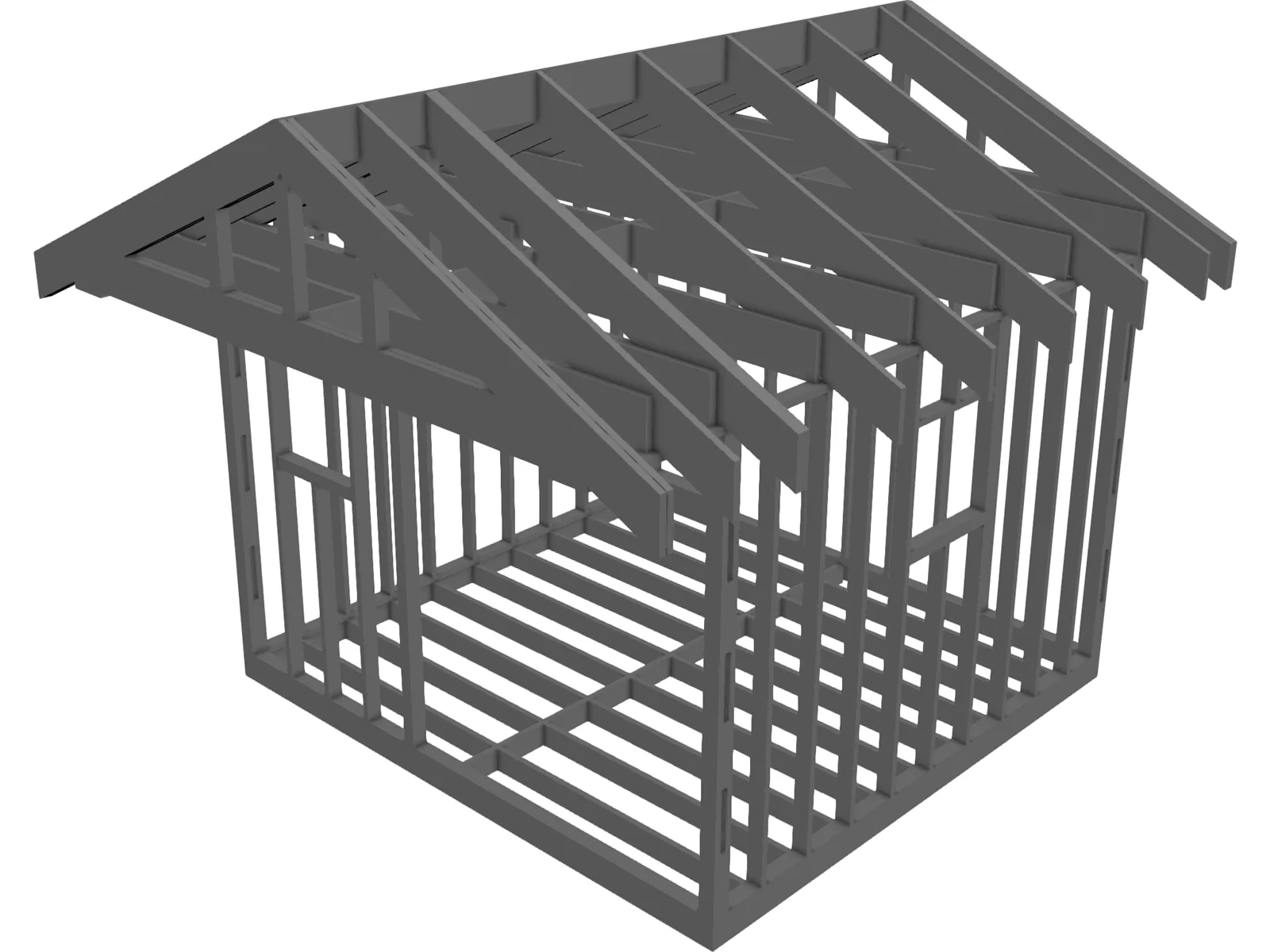 Shed Frame 3D Model main preview