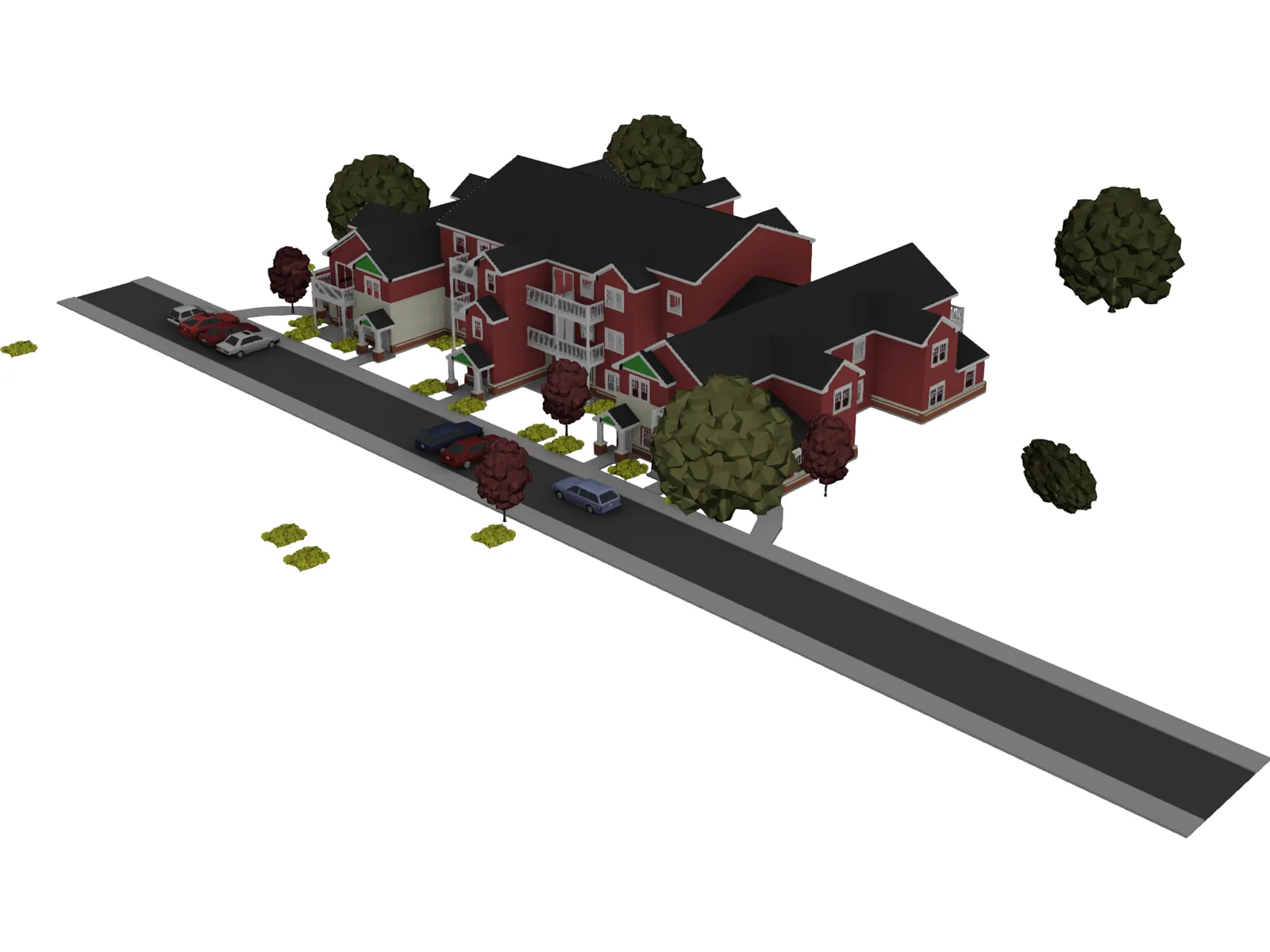 Building Apartment Mid Western 3D Model main preview