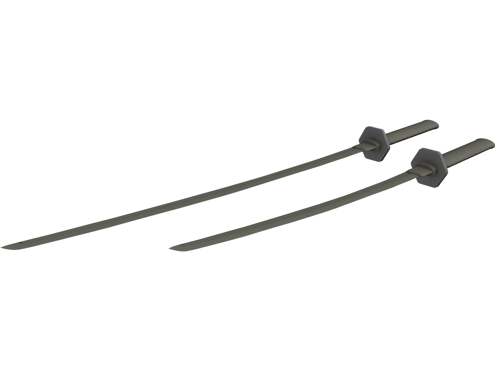 Samurai Twin Blade 3D Model main preview