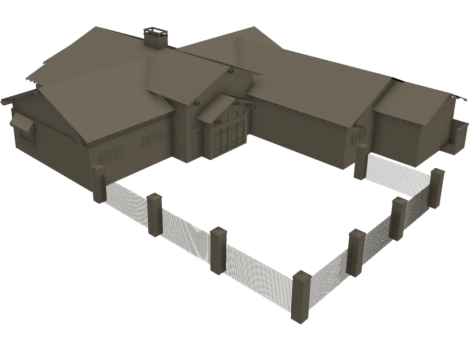 Clubhouse Crafts Style 3D Model main preview