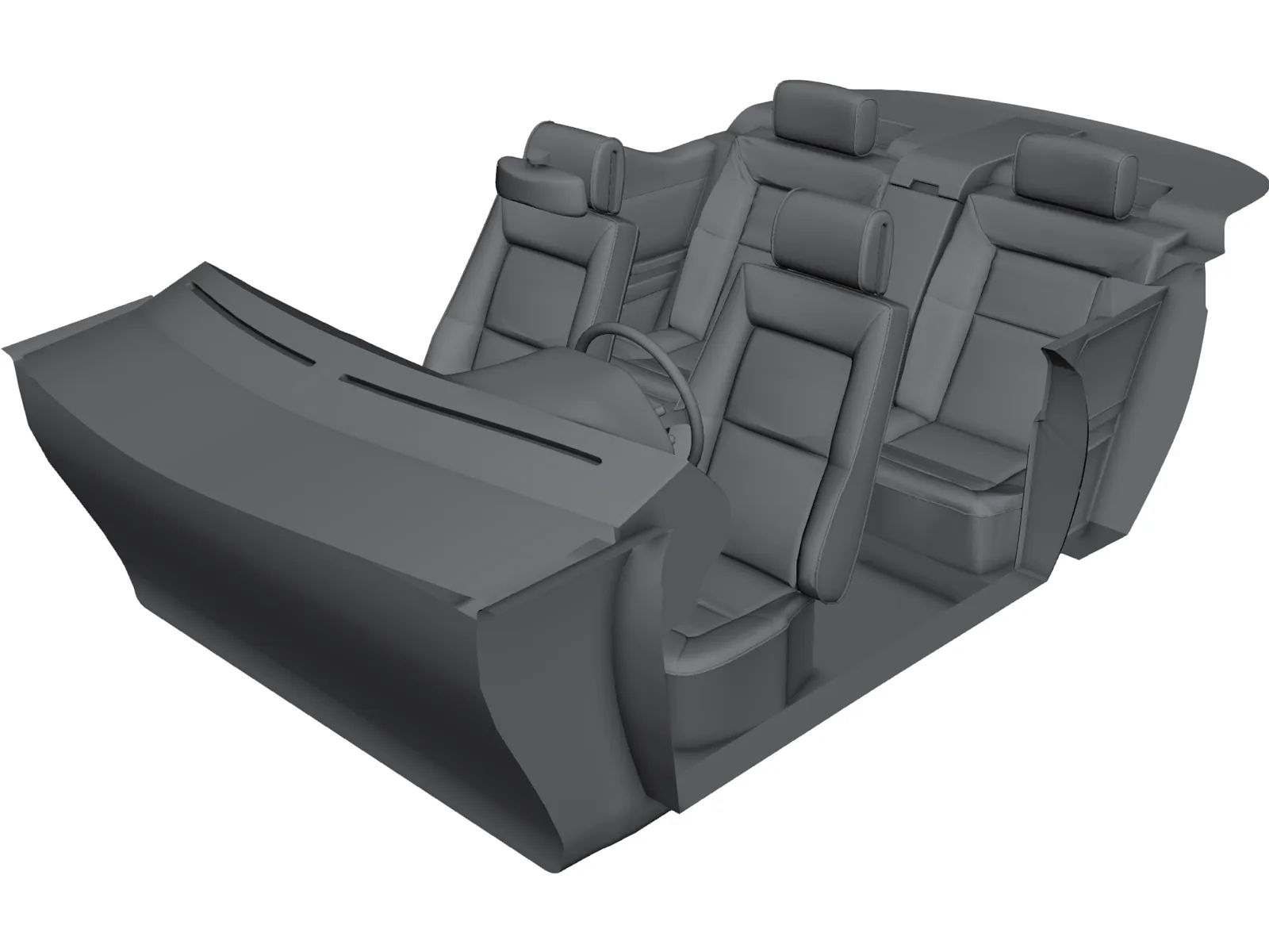 Interior Mercedes-Benz 600 3D Model main preview