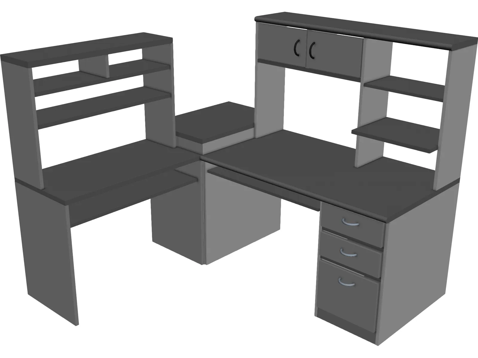 Desk Computer Wrap Around 3D Model main preview