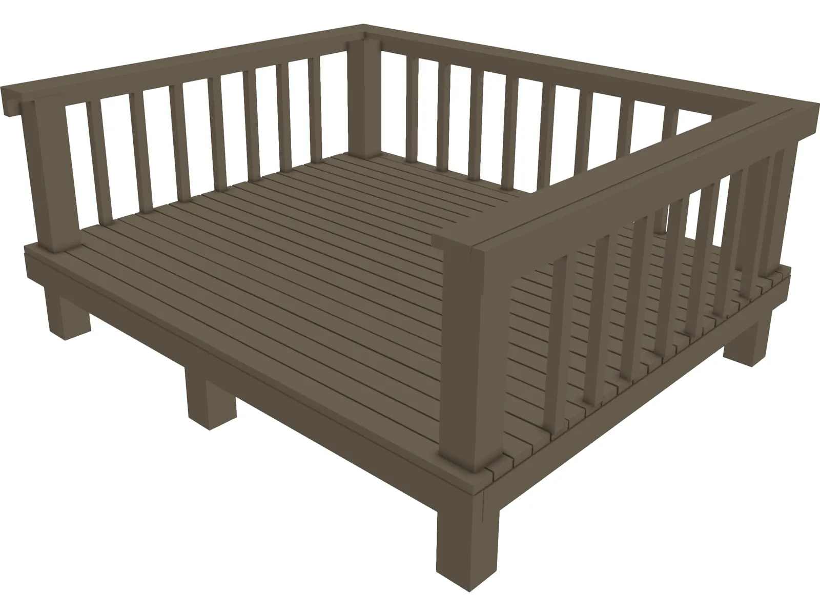 Desk Inclosed 3D Model main preview