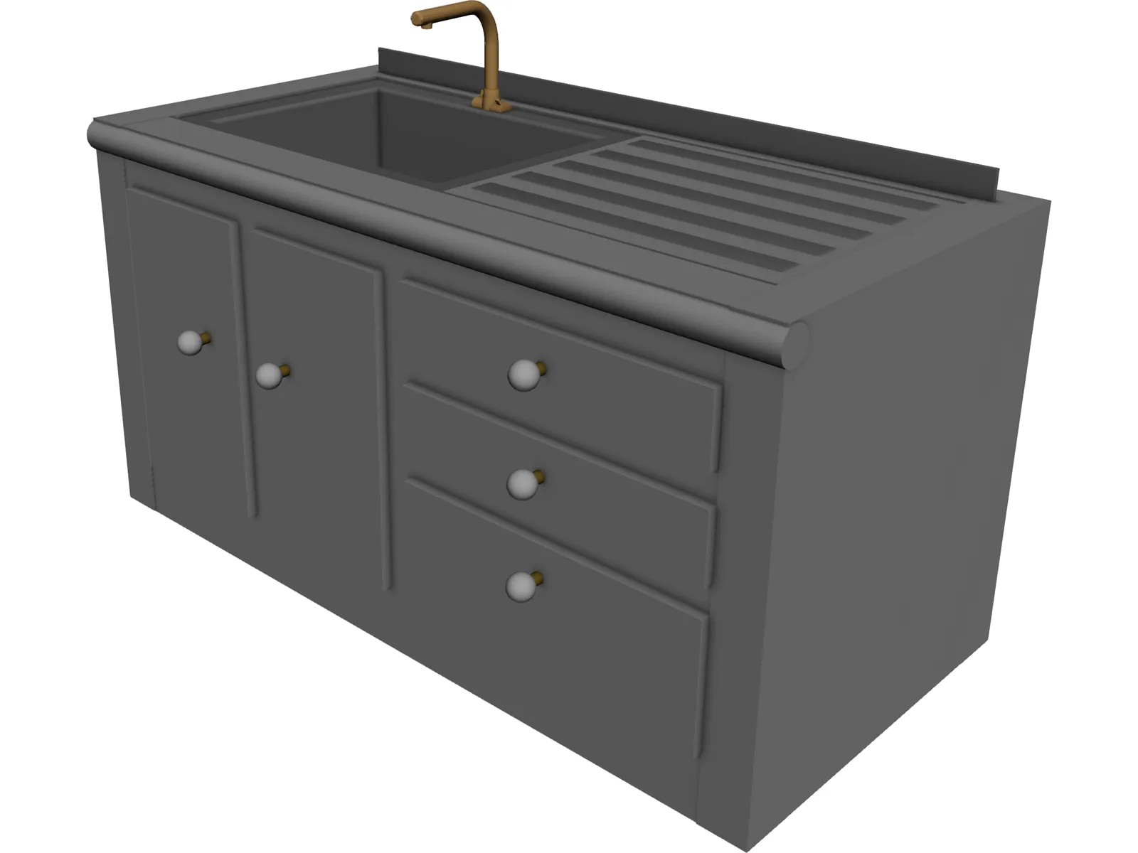 Kitchen Sink Area 3D Model main preview