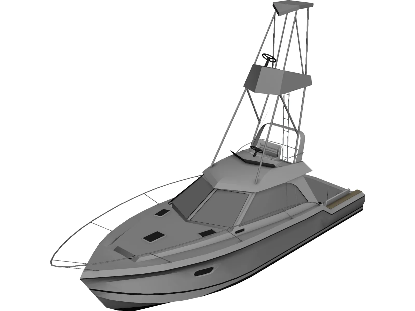 Deep Sea Fishing Boat 3D Model main preview