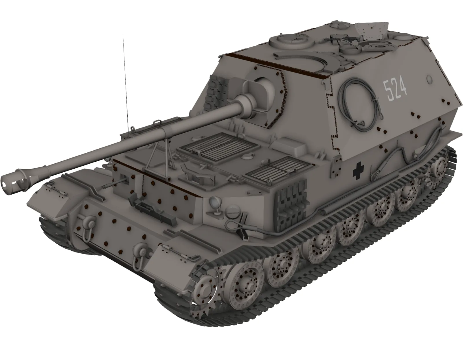 Ferdinand Elefant 3D Model main preview