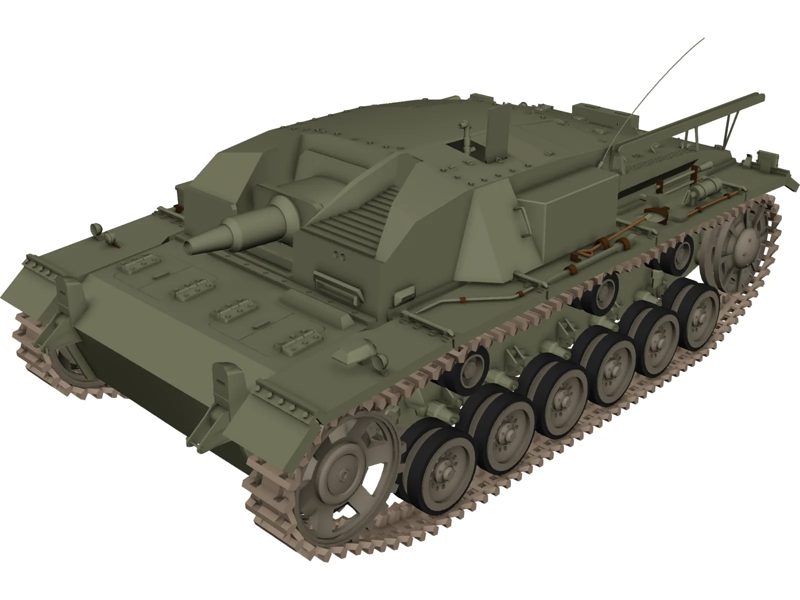 Sturmgeschuetz III 3D Model main preview