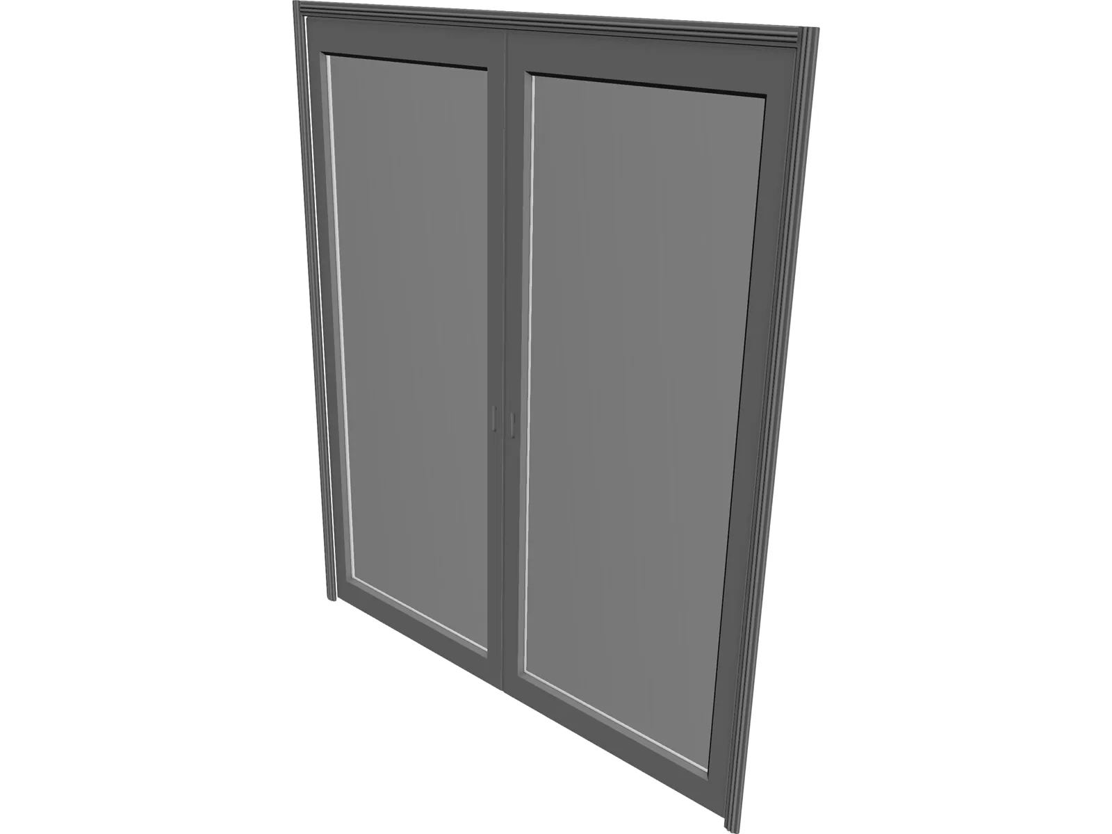 Door Double Sliding Glass 3D Model main preview