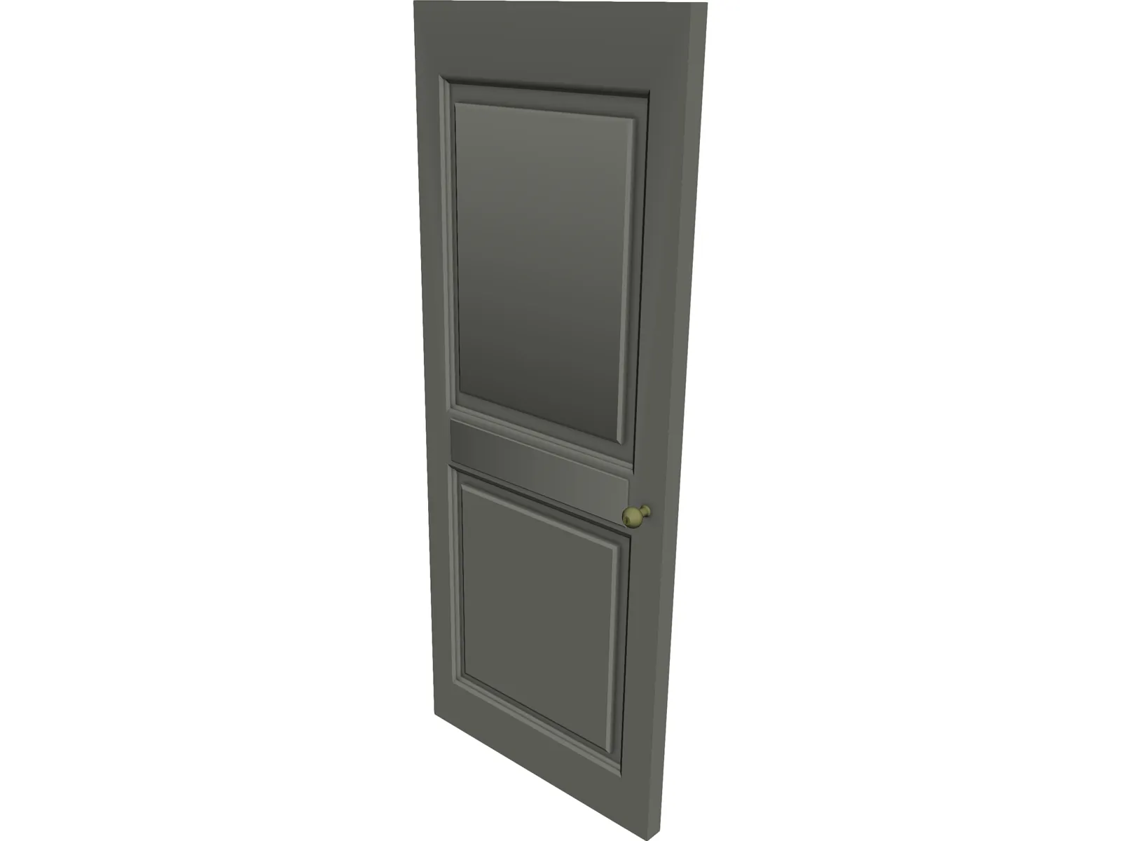 Door Single 2 Panel 3D Model main preview